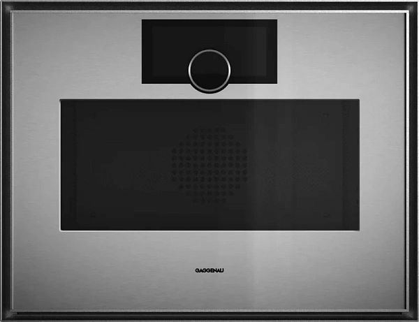 Gaggenau GM451120 — Комбинированный духовой шкаф с микроволнами Петли двери слева, нержавеющая сталь за дымчатым стеклом
